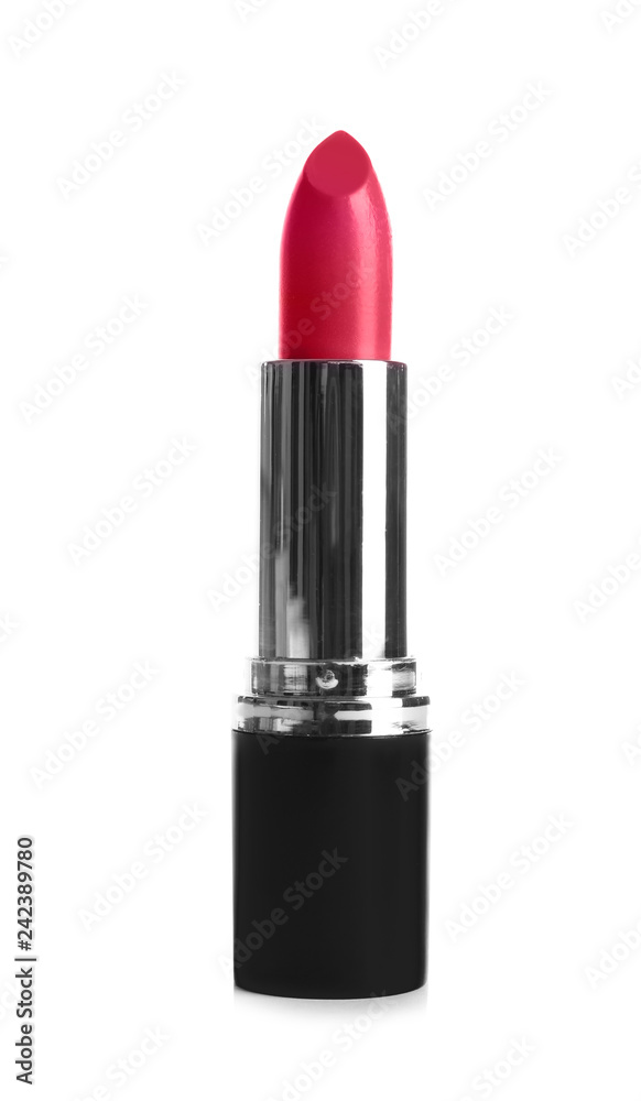 Bright lipstick on white background. Professional makeup product Bright lipstick on white background. Professional makeup product