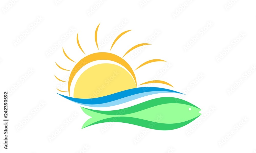 Sun and wave icon Sun and wave icon