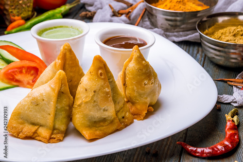 Indian samosa with vegetables
