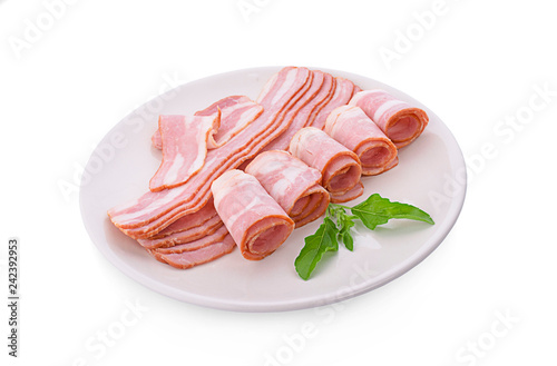 Fototapeta Naklejka Na Ścianę i Meble -  bacon isolated on white background