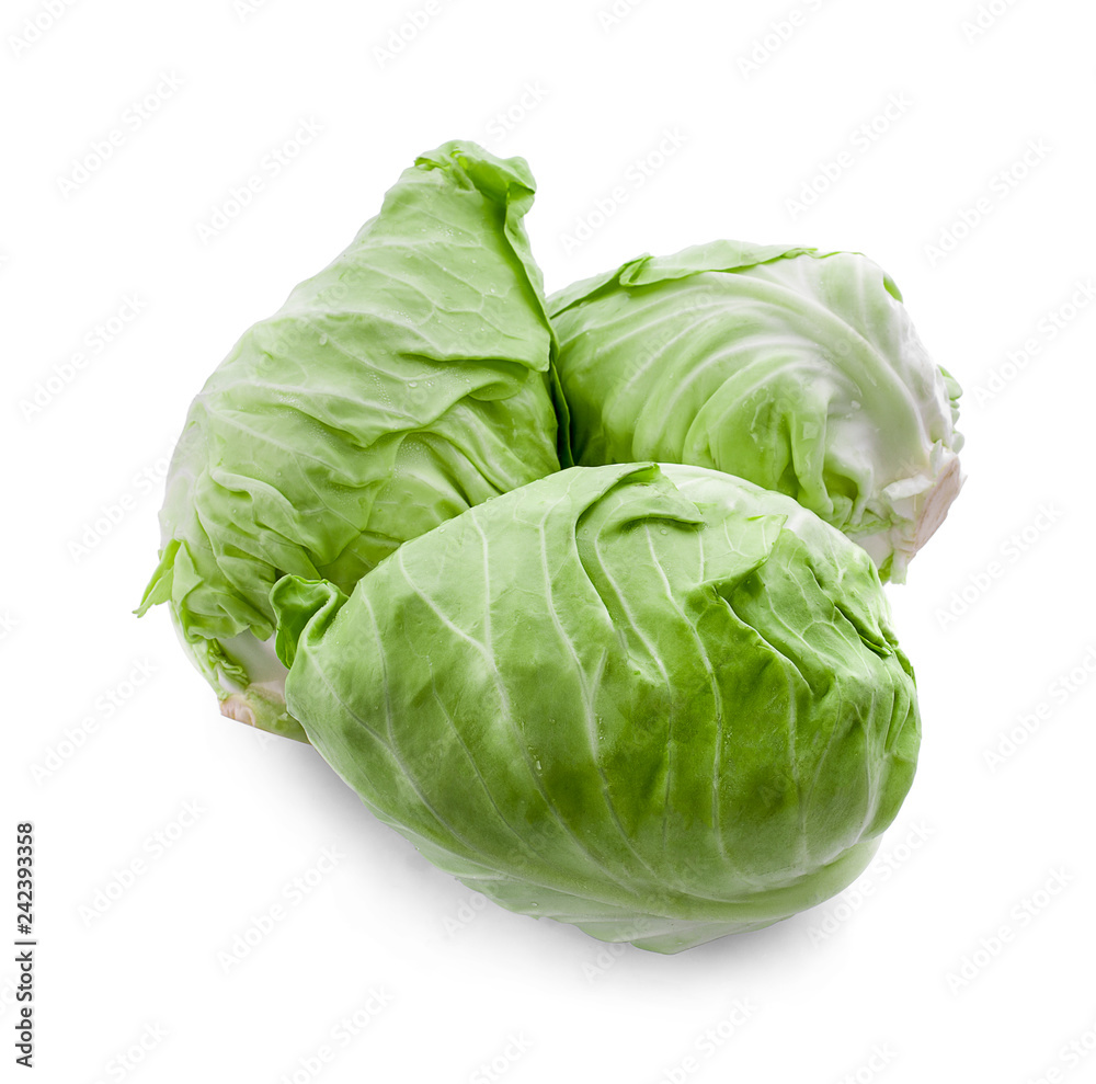 Fototapeta premium green cabbage isolated on white background