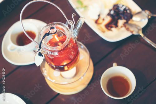 English tea in cafe