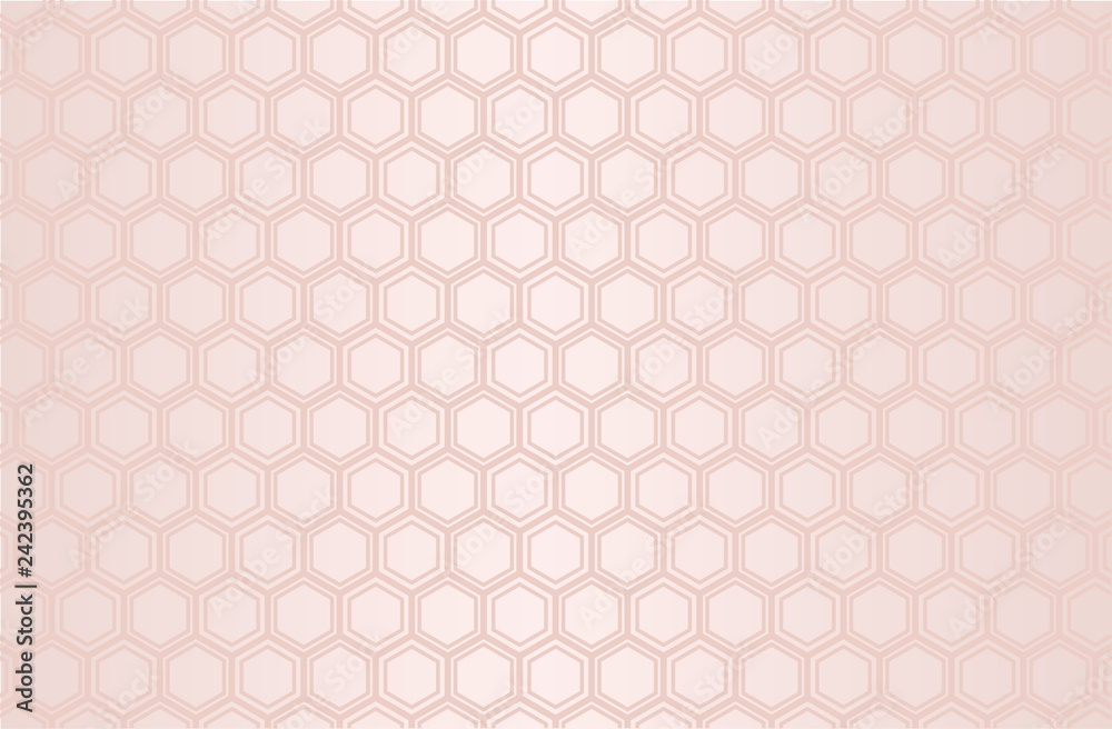Japanese traditional  hexagonal geometric pattern vector background pink