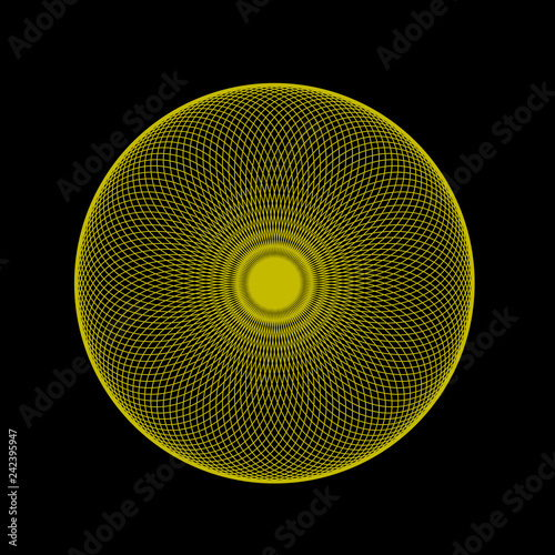 фотографія Abstract spirograph art , parabolic curve of line in circle form illustration
