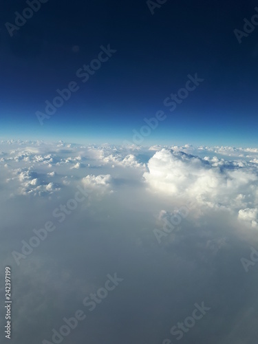  View from the plane at the clouds