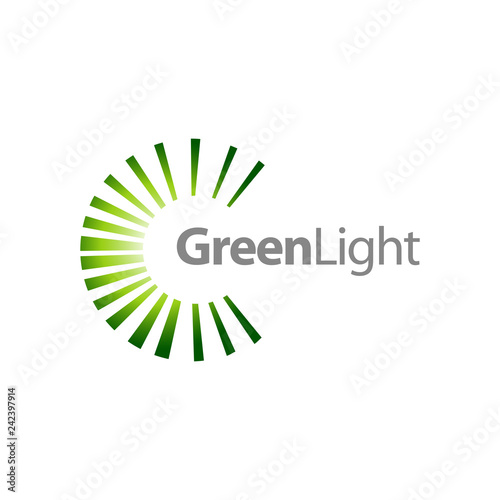 Rotate splash green light logo concept design template