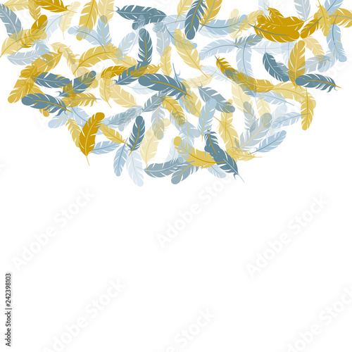 Flying feather elements airy vector design.