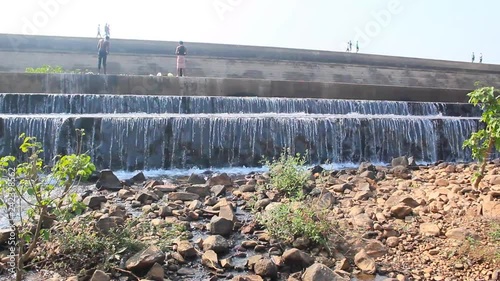 step water flow on the river