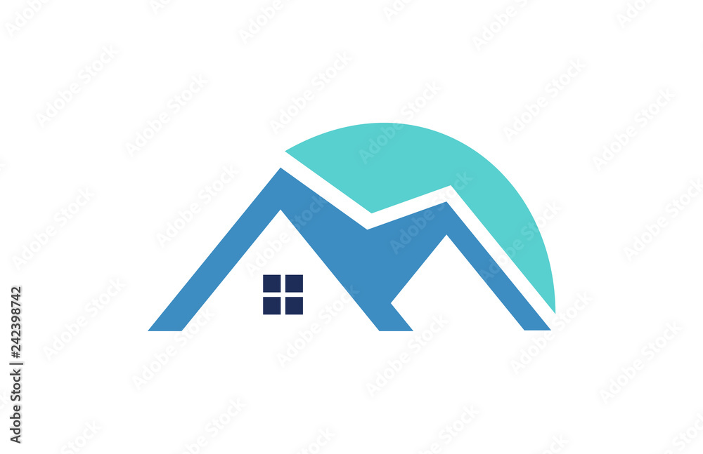 Blue Real Estate House Logo Blue Real Estate House Logo