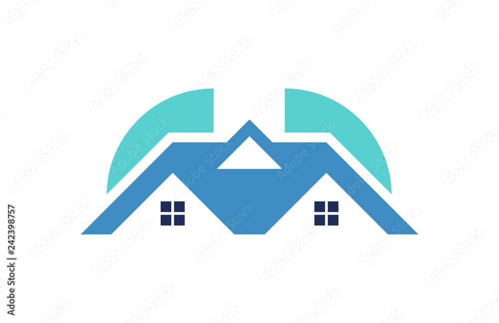 Blue Real Estate House Logo Blue Real Estate House Logo