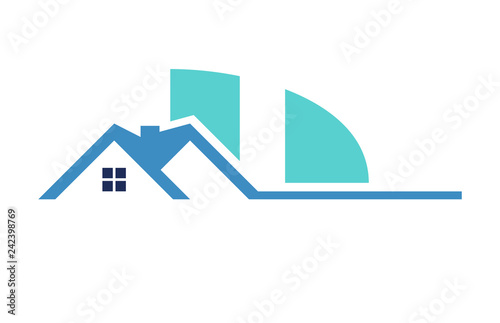 Blue Real Estate House Logo