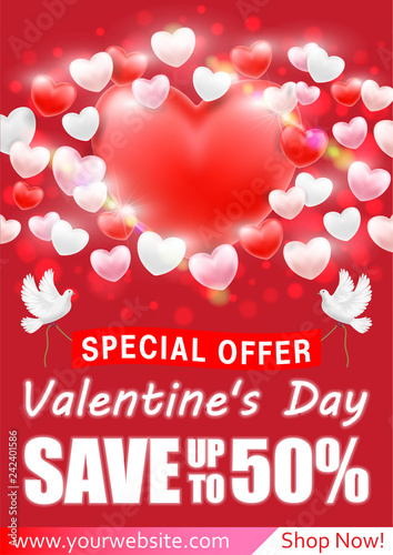 Valentines Day Shopping Sale greeting card banner