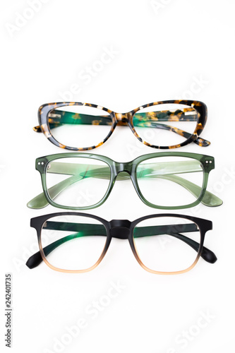 Three Different Styles of Women's Eyeglasses photo