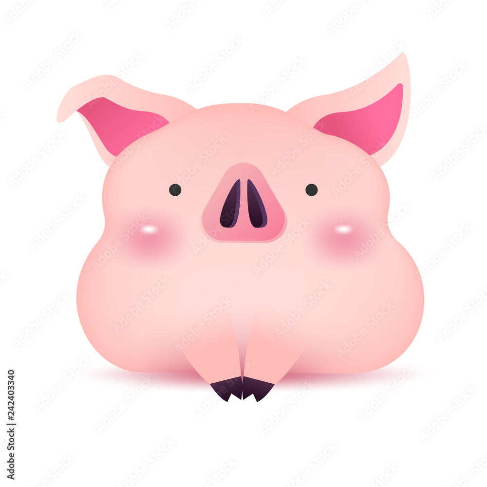 Little piggy greeting character for Chinese new year. 2019 Year of the pig. Little piggy greeting character for Chinese new year. 2019 Year of the pig.