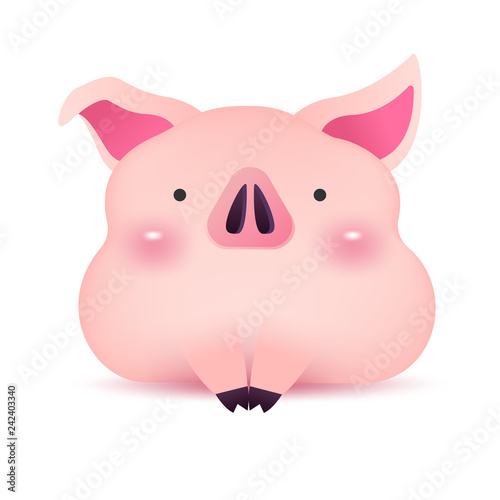 Little piggy greeting character for Chinese new year. 2019 Year of the pig.