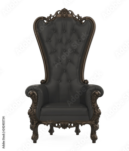 Black Throne Chair Isolated