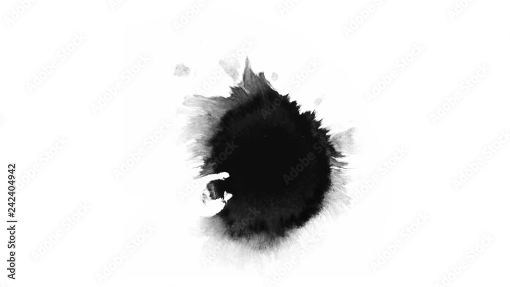 A few drops of paint falling in slow motion. File contains alpha channel.