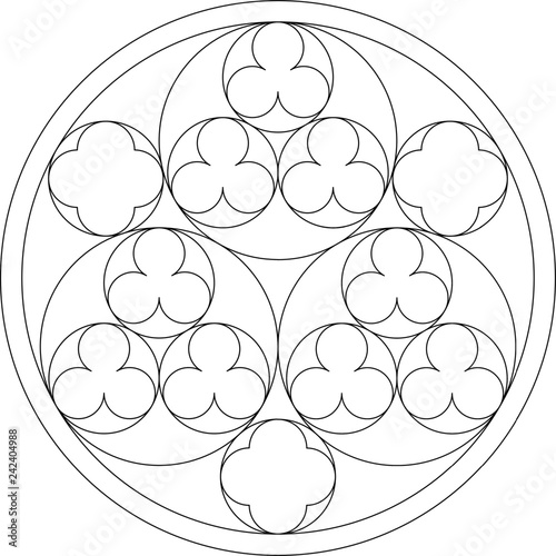 Mur de pierre, rose window