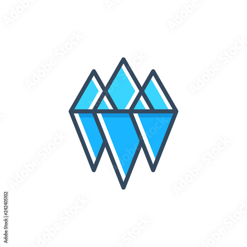 iceberg logo geometric line art vector illustration