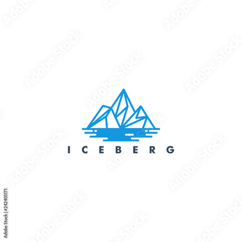 iceberg logo geometric line art vector illustration