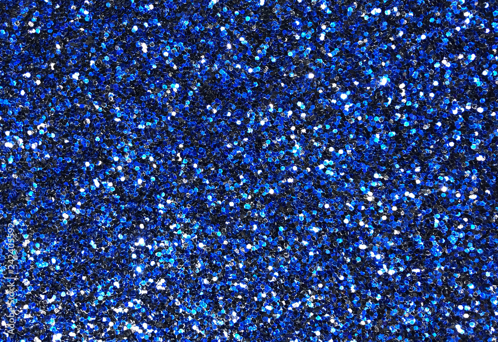 colorful dark blue shiny glitter background, frame texture background for  night party, beautiful blue shimmer glittering texture background Stock  Photo