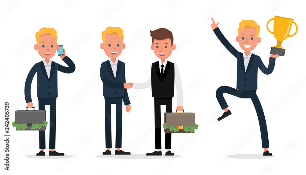 business people character vector design. Presentation in various action and working. no2