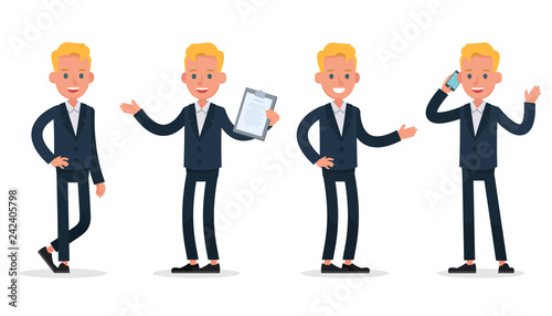 business people character vector design. Presentation in various action and working. no5