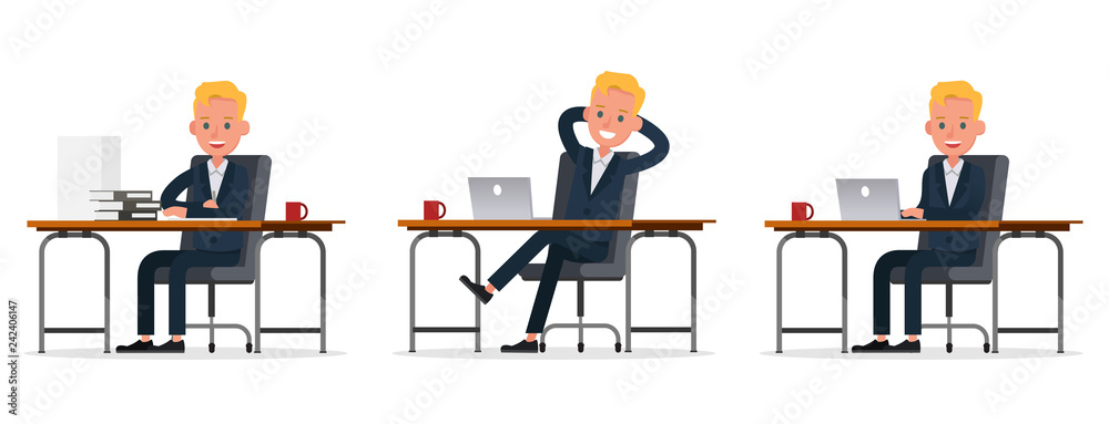 business people character vector design. Presentation in various action and working. no15