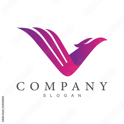 eagle letter v logo design