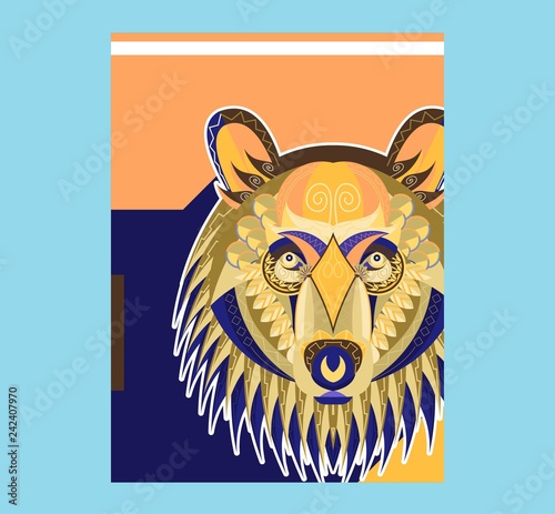 Children's illustration of a bear with a book of fairy tales