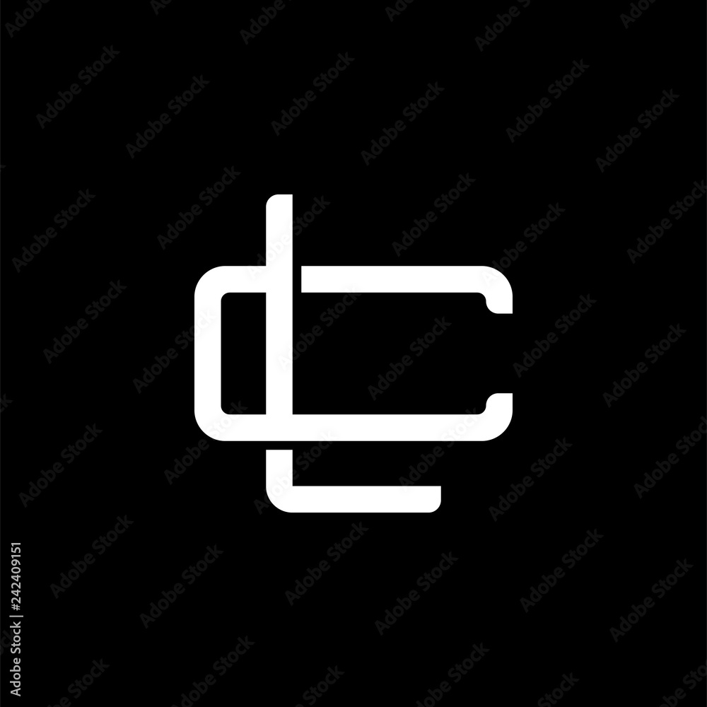 Initial letter C and L, CL, LC, overlapping interlock monogram logo, white color on black background Initial letter C and L, CL, LC, overlapping interlock monogram logo, white color on black background