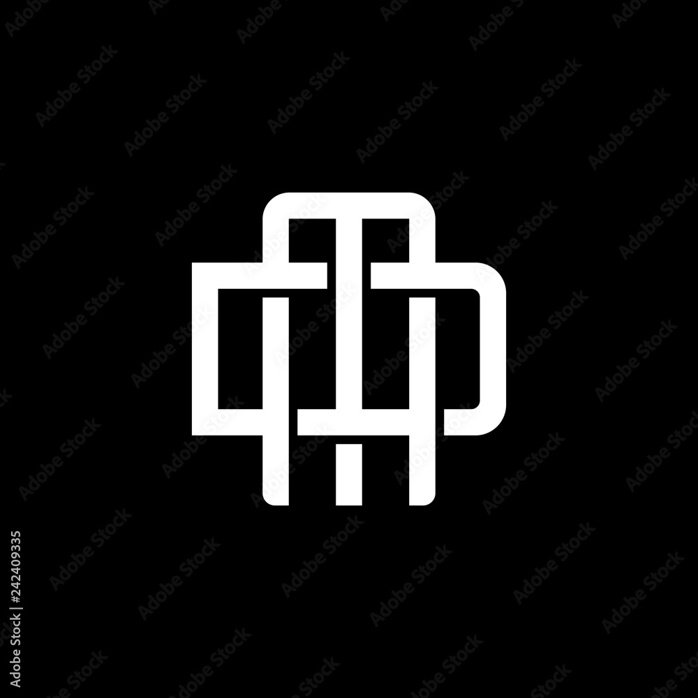 Initial letter D and M, DM, MD, overlapping interlock monogram logo, white color on black background Initial letter D and M, DM, MD, overlapping interlock monogram logo, white color on black background