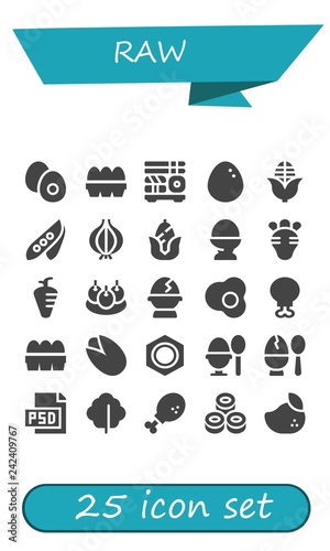 Vector icons pack of 25 filled raw icons