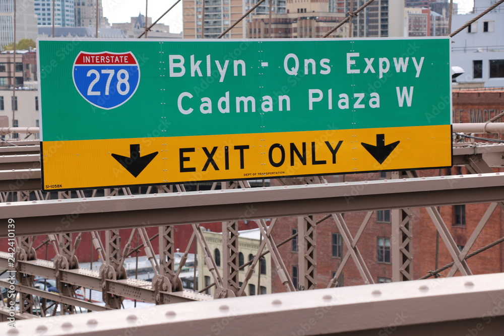Brooklyn Bridge Road Sign