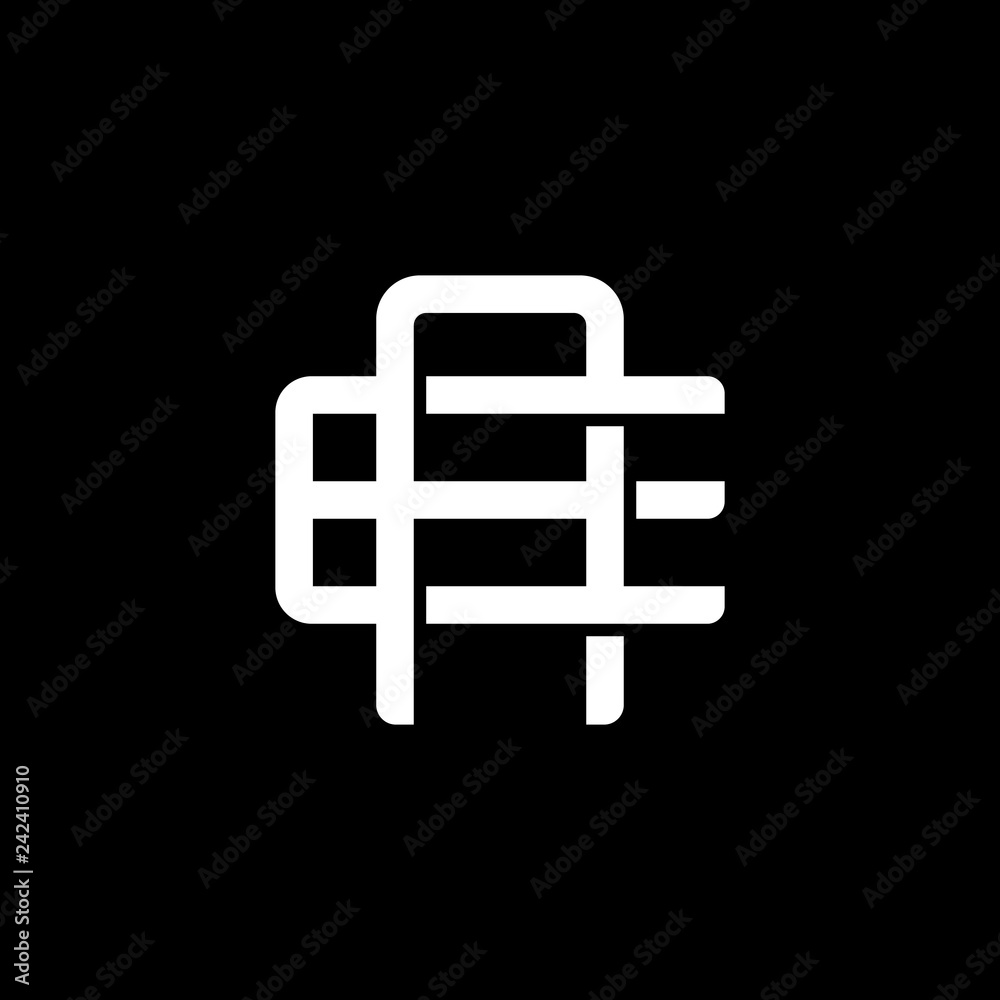 Initial letter E and A, EA, AE, overlapping interlock monogram logo, white color on black background Initial letter E and A, EA, AE, overlapping interlock monogram logo, white color on black background