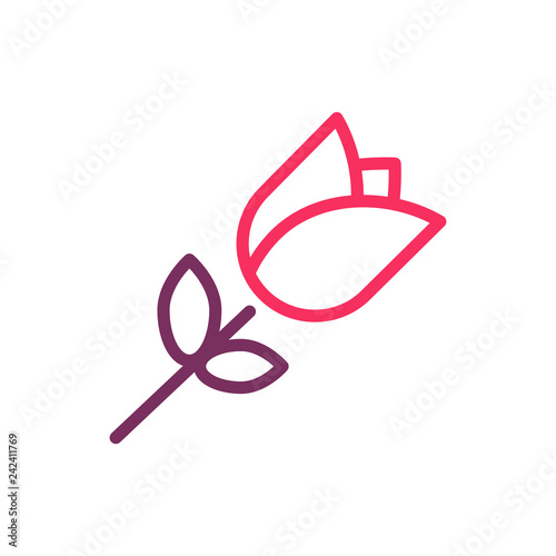 Rose icon. Vector trendy thin line illustration of a flower for romance, love, valentine's day, weddings, dating
