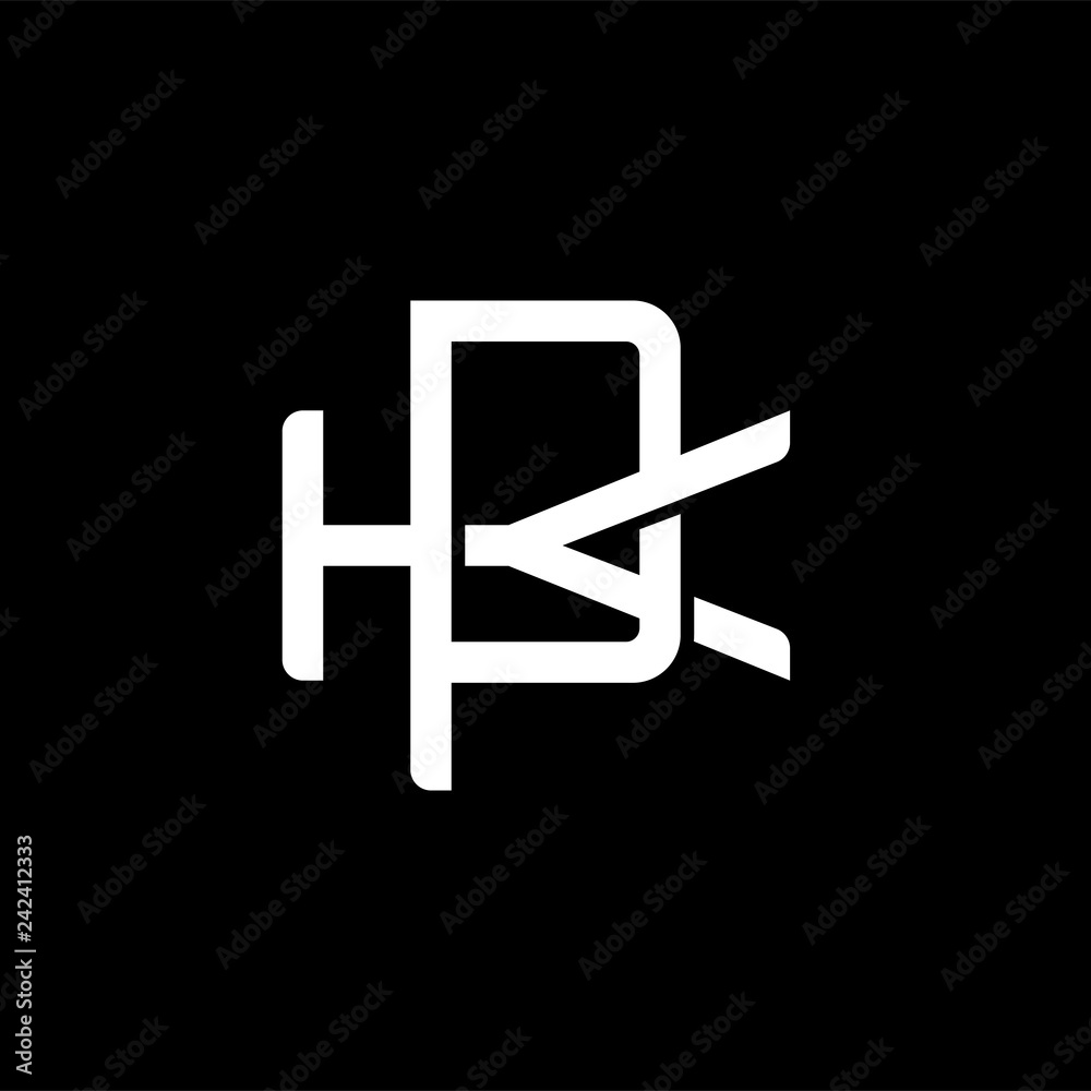 Initial letter K and P, KP, PK, overlapping interlock monogram logo, white color on black background Initial letter K and P, KP, PK, overlapping interlock monogram logo, white color on black background