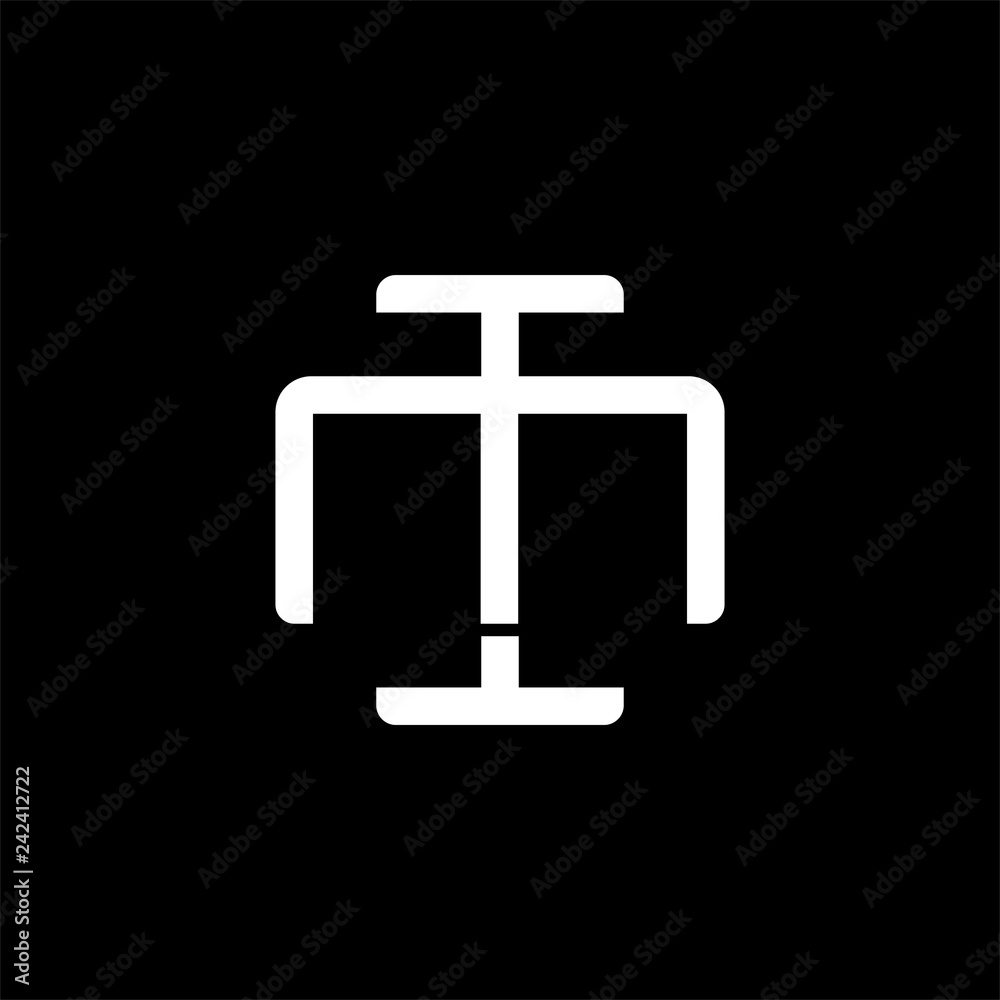 Initial letter M and I, MI, IM, overlapping interlock monogram logo, white color on black background Initial letter M and I, MI, IM, overlapping interlock monogram logo, white color on black background