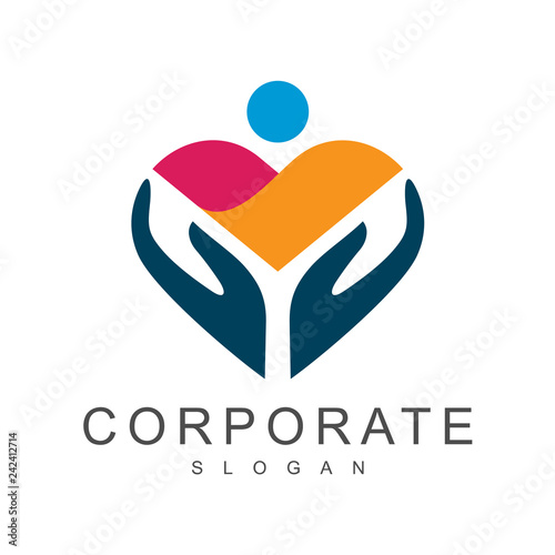 kids care logo design template, mother care symbol