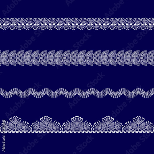 set of white lace ribbons