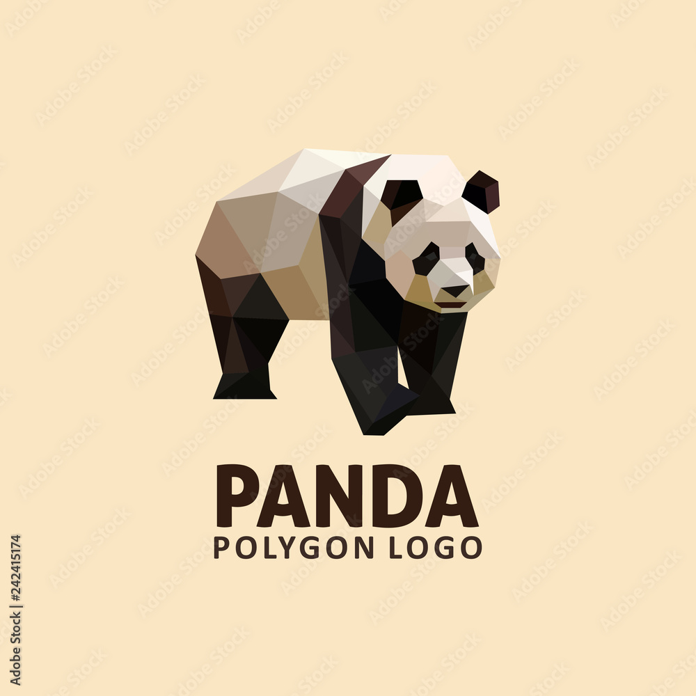 Obraz premium Panda low poly logo design