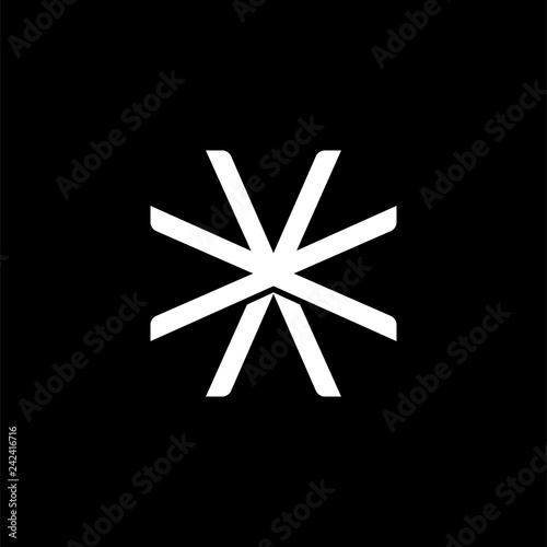 Initial letter X and X, XX, overlapping interlock monogram logo, white color on black background