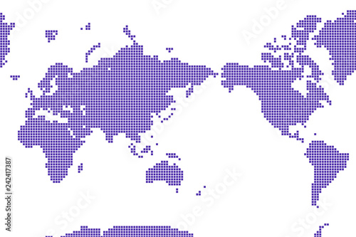 A world map composed of dots.                                         