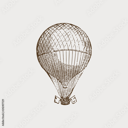 Vintage hot air balloon illustration
