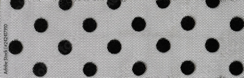 Fotografía Closeup of black polka dot tulle texture