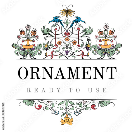 Vintage flourish ornament illustration