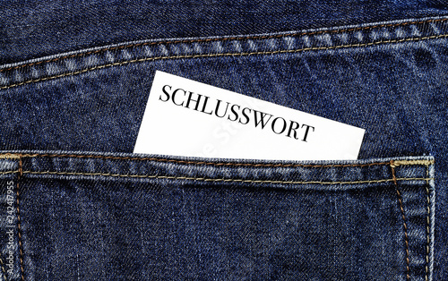 Tableau sur toile Schlusswort