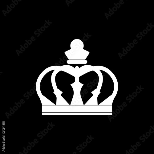 White single royal crown vector