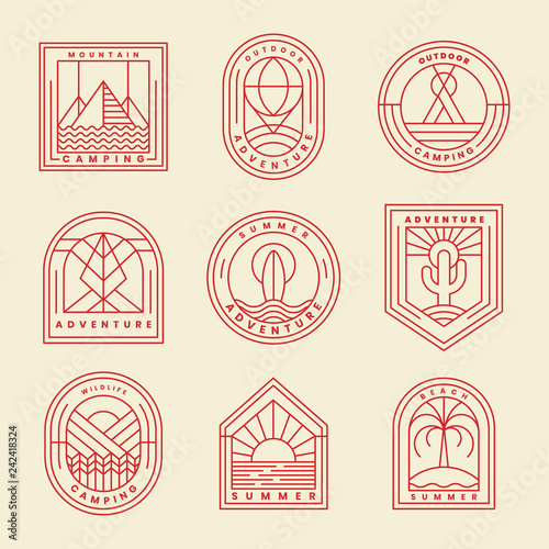 Set of adventure logo vector
