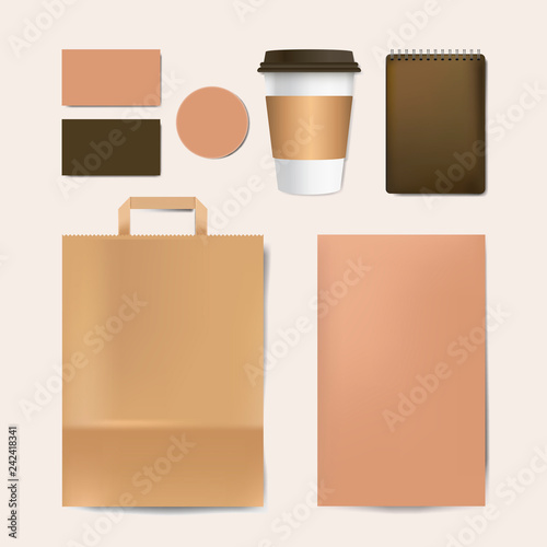 Paper branding mockup vector set